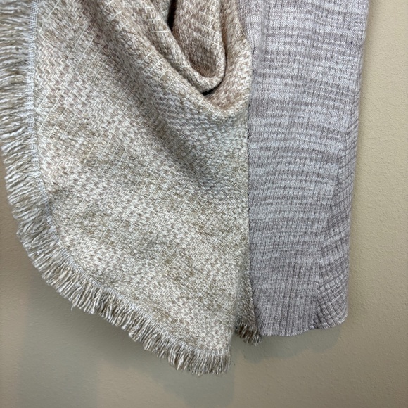 Sleeping On Snow Taupe/Beige/Cream Asymmetrical Knit Fringe Pull On Skirt - Picture 5 of 12